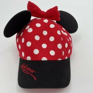 Disney Parks Minnie Mouse Ears Hat / Cap Youth Size Adjustable